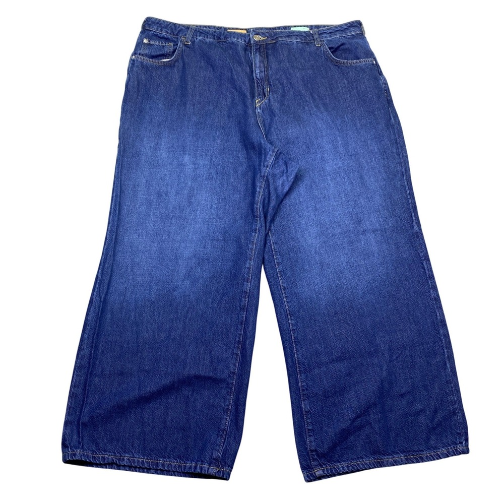Pilcro The Annie Wide Leg Jeans Medium Blue Wash Plus Size 20W High Rise Grunge
